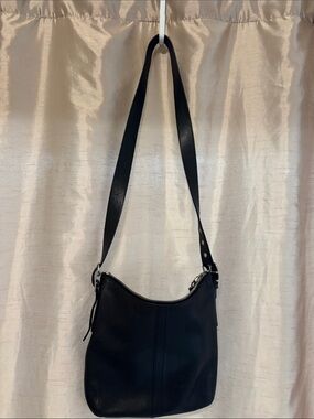 Vintage Coach Black Leather Legacy Slim Duffle Hobo Bag 9326